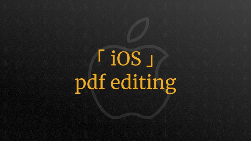 Featured image of post Basic PDF page editing on iOS